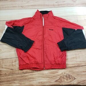 VINTAGE Spalding Jacket Extra Large Red Black Windbreaker Lightweight Running *